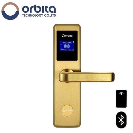 ORBITA :LCD Display Electronic Key Card Smart BLE Door Lock Hotel Lock - Unlock with mobile APP, Mifare car OTC-E4131ASBT